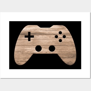 Wooden Table - Gaming Gamer Abstract - Gamepad Controller - Video Game Lover - Graphic Background Posters and Art